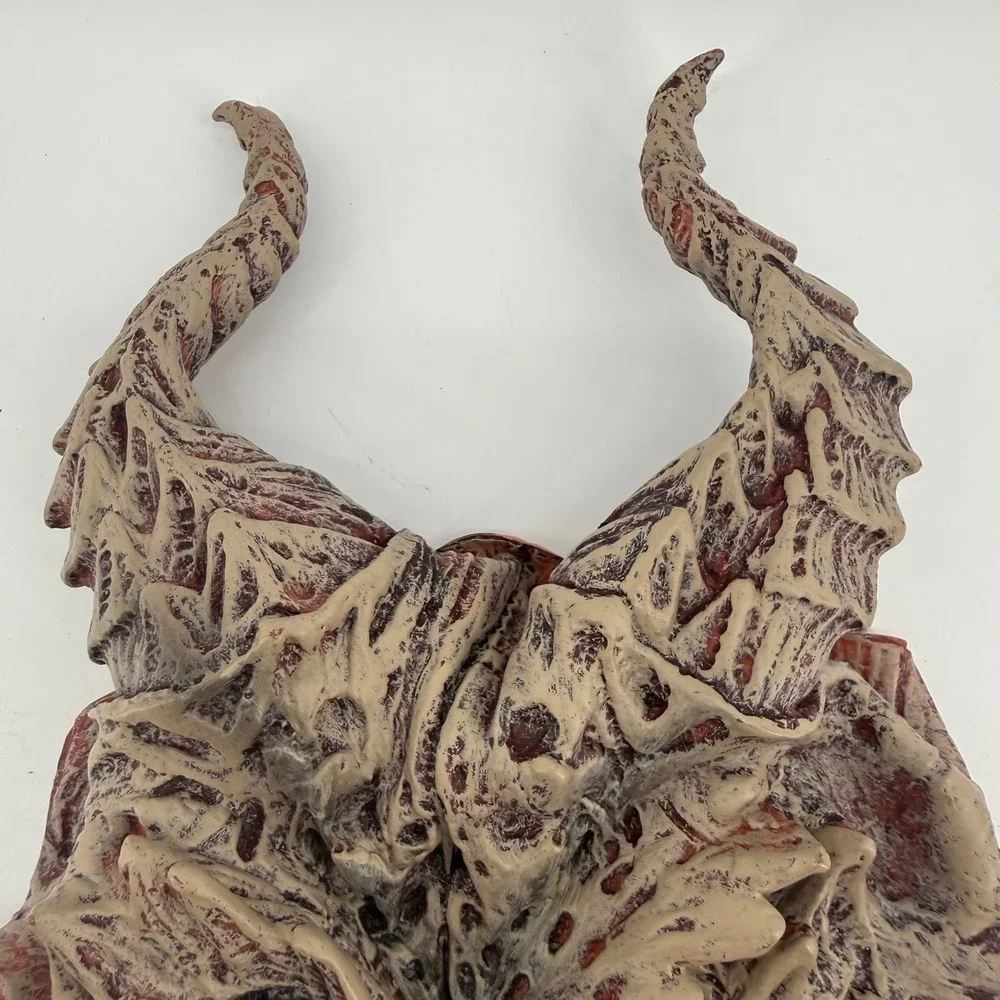 Dragon 2018 Four Eyed Demon Mask Horned Monster Horror Halloween Tan Red